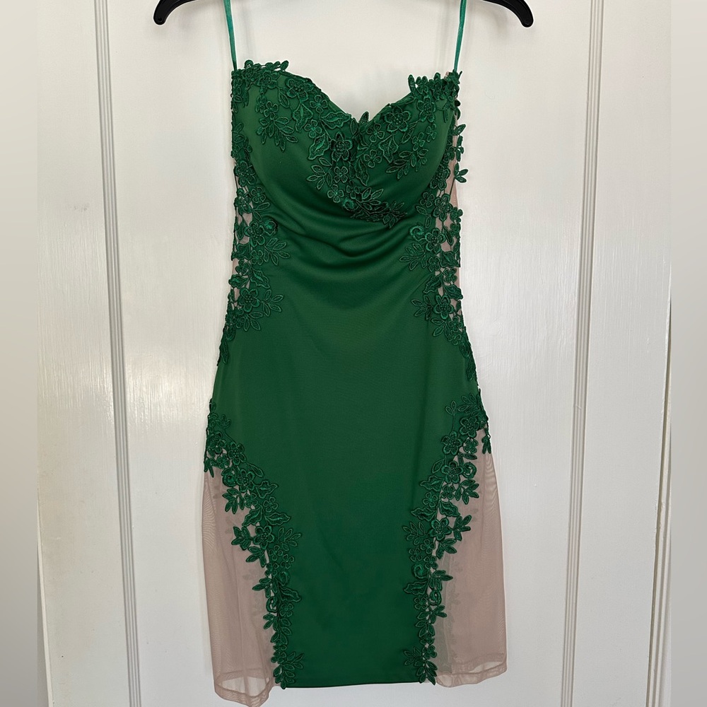 Issue New York Floral Embroidered Sheer-Back Dress Size XS NWT